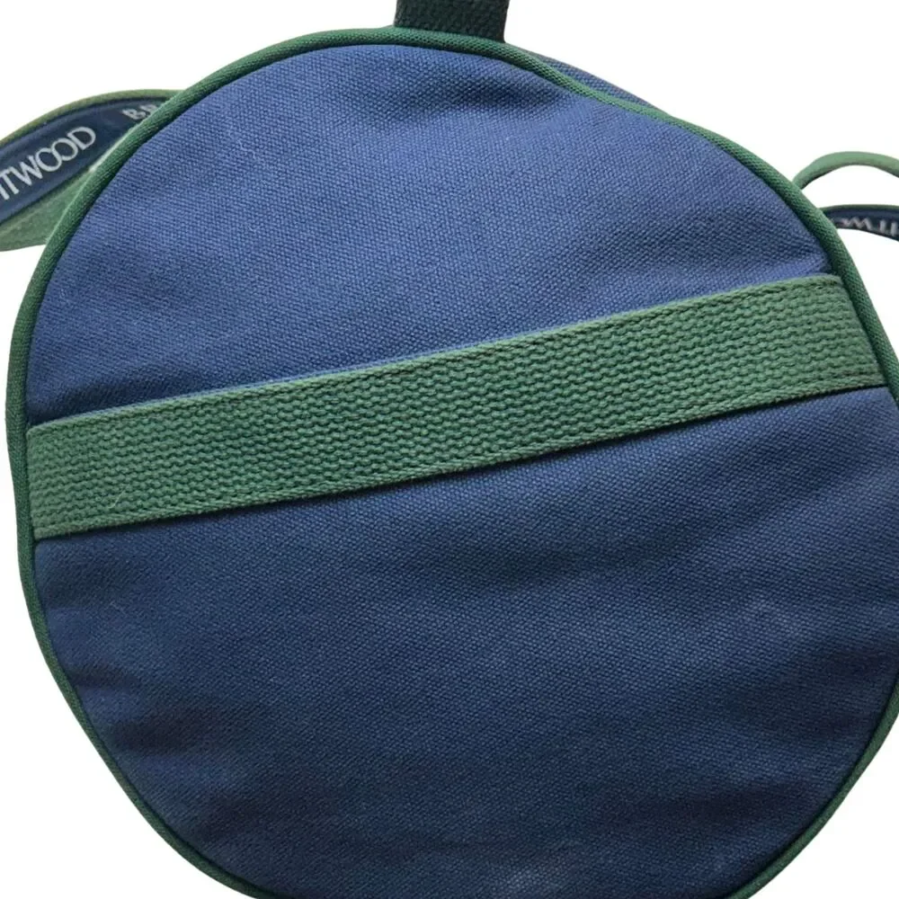 Canvas Duffle Bankers Bag Brightwood Company Logo Blue & Green 22 in x 11 in